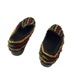 Vintage | Shoes | Black Velvet Multi Colors With Quilted 